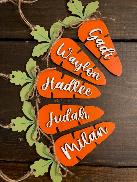 Personalized Carrot Name Tags