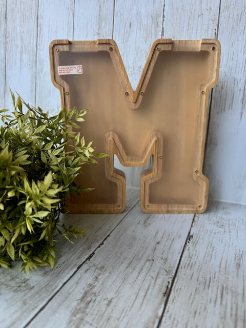 Engraved Wooden Letter Bank