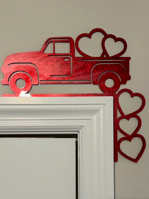 Red Truck with Hearts Door Corner