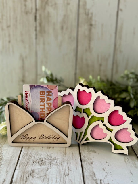 Happy Birthday Tulip Gift Card Holder