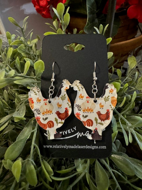 Chicken Shaped Earrings