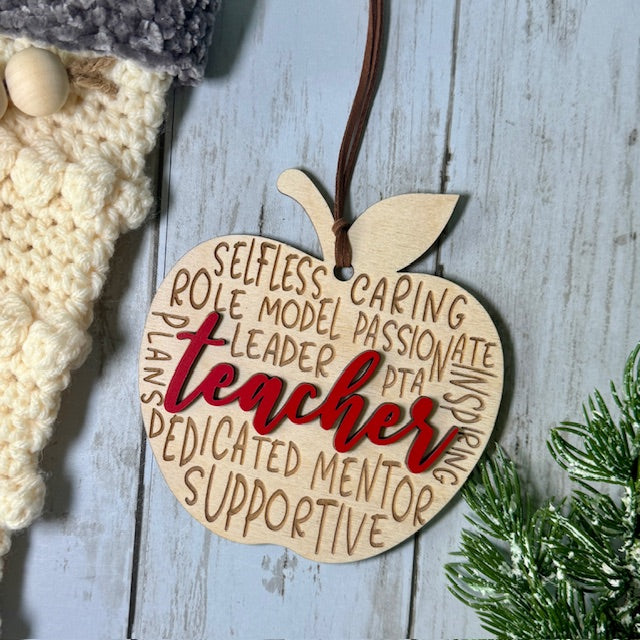 Apple Teacher Ornament