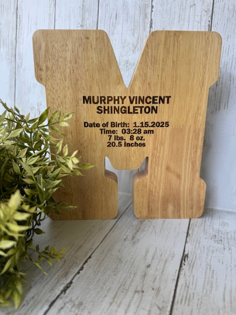 Engraved Wooden Letter Bank